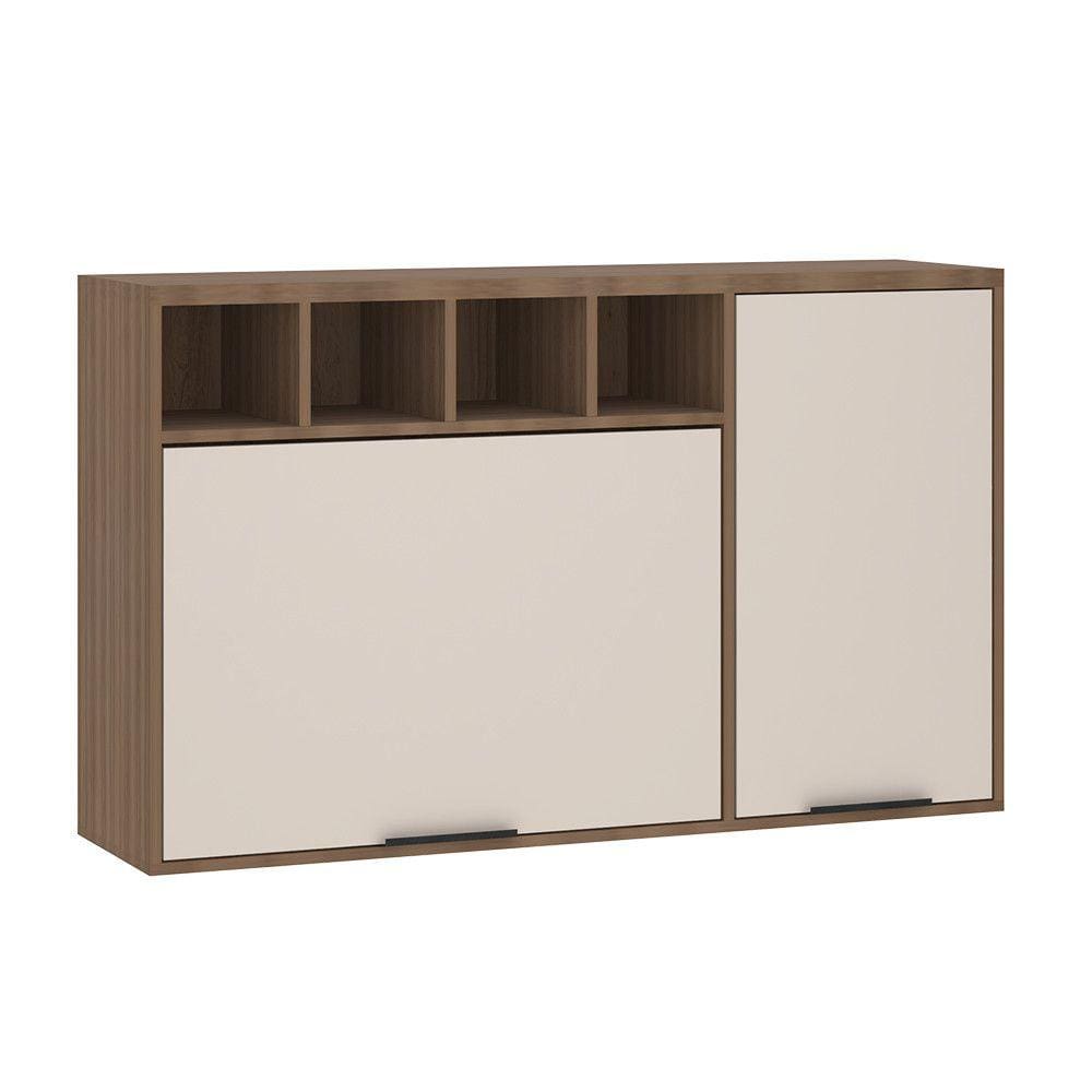 Armário Aéreo de Cozinha 120cm 2 Portas com Nichos Aspen Luciane Móveis
