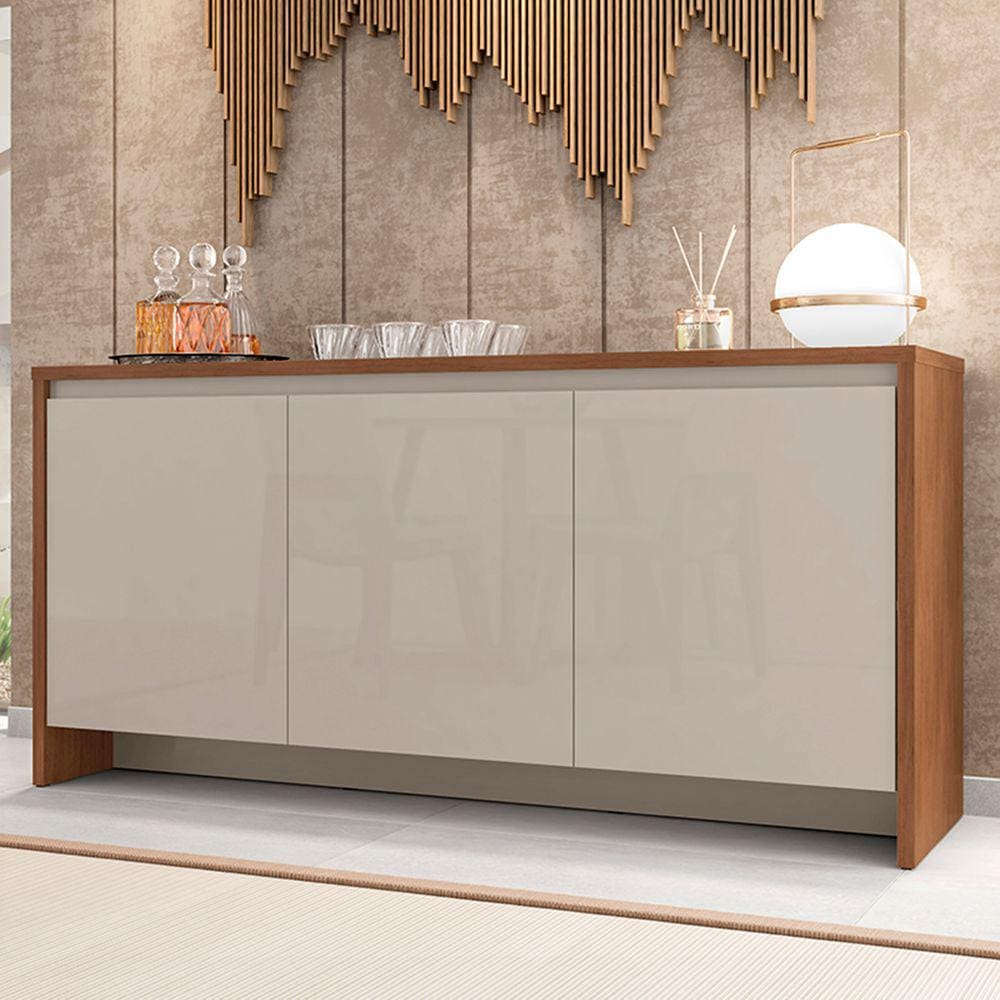 Balcão Buffet Madrid 3 Portas 1 Gaveta Cedro/Off White - Casa D