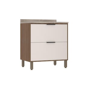 Balcão de Cozinha 80cm 2 Gavetões com Tampo Aspen Luciane Móveis