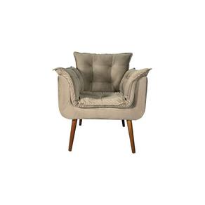 Poltrona Decorativa MS Decor Silicia em Veludo Deluxe Bege