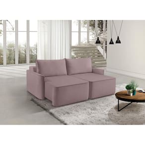 Sofá Retrátil 220cm 4 Lugares Moon 2326 Rosa