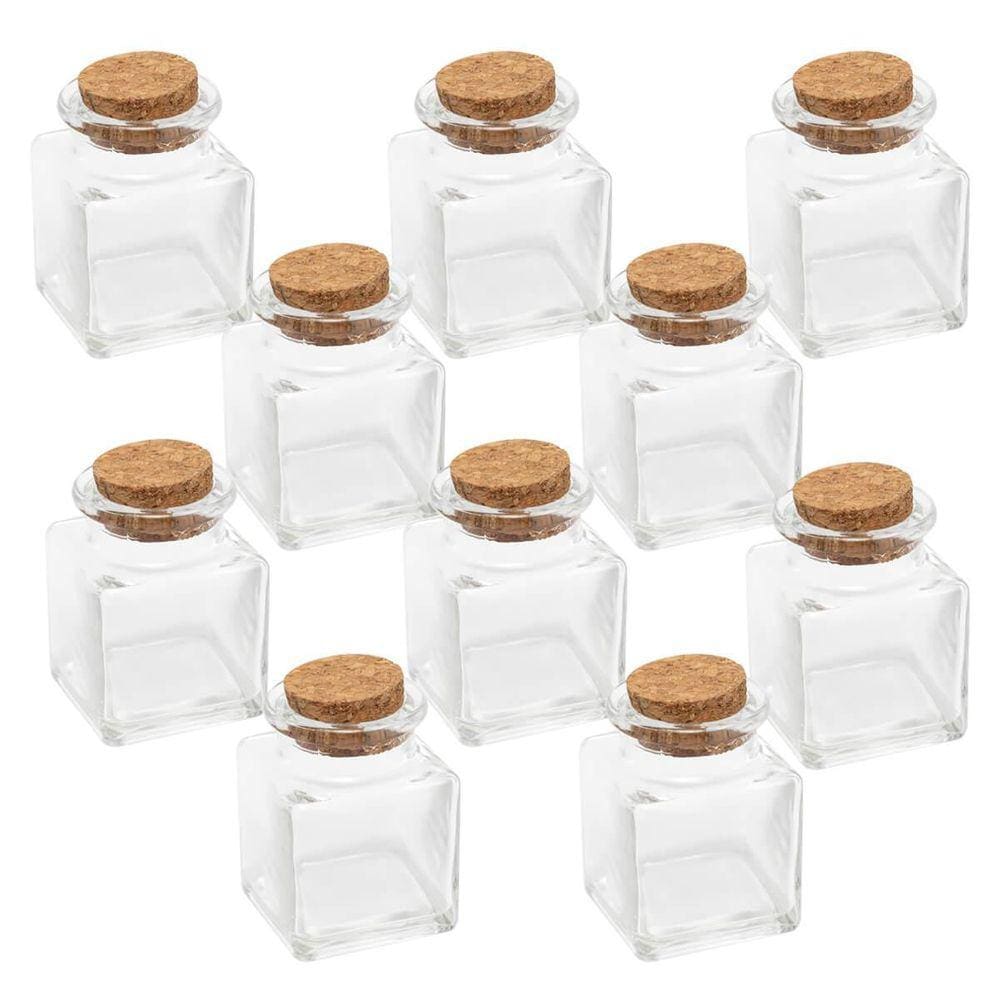 Kit 10 Porta Condimentos Tempero Vidro Rolha Cortiça 60Ml