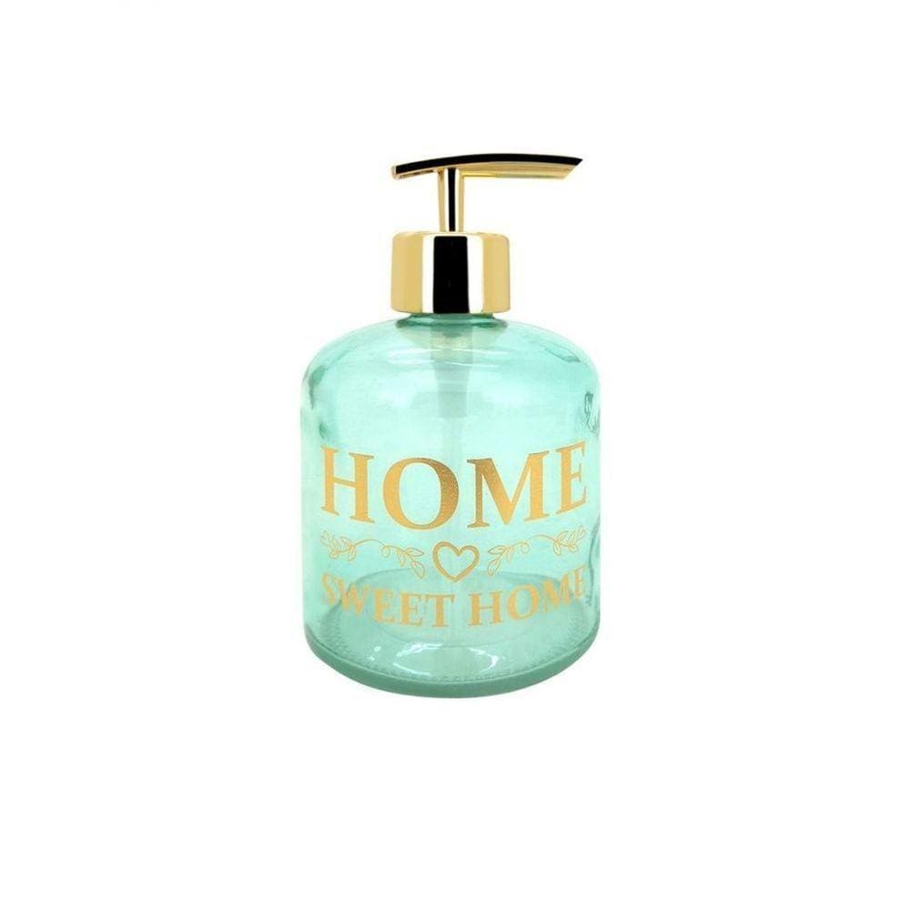 Porta Sabonete Líquido Verde E Dourado 350ml - Yazi