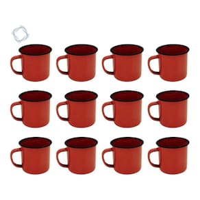 Kit 12x Caneca Esmaltada Retrô 150ml - Art House
