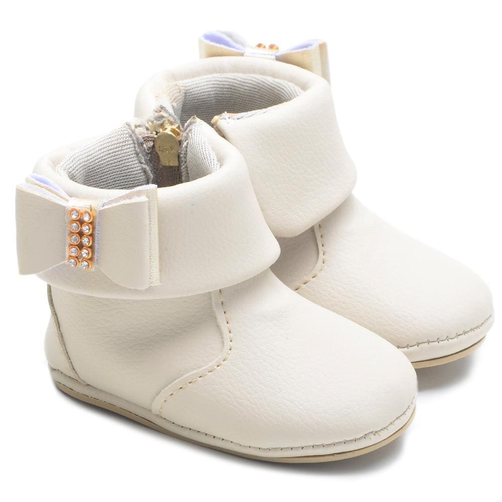 Botinha Feminina Infantil Bebê Casual Cano Alto Laço