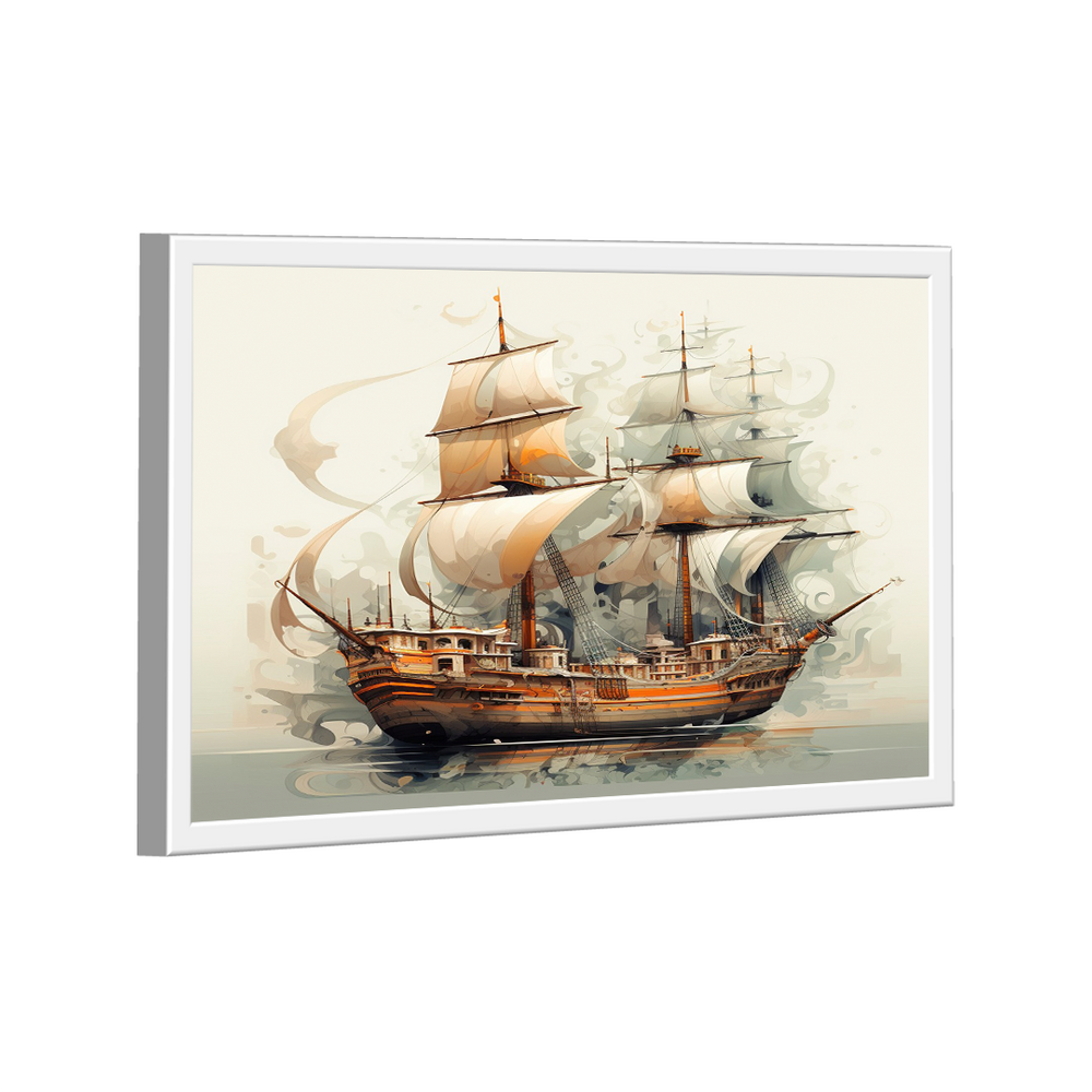 Quadro Caravela Aquarela -- BR ARTES