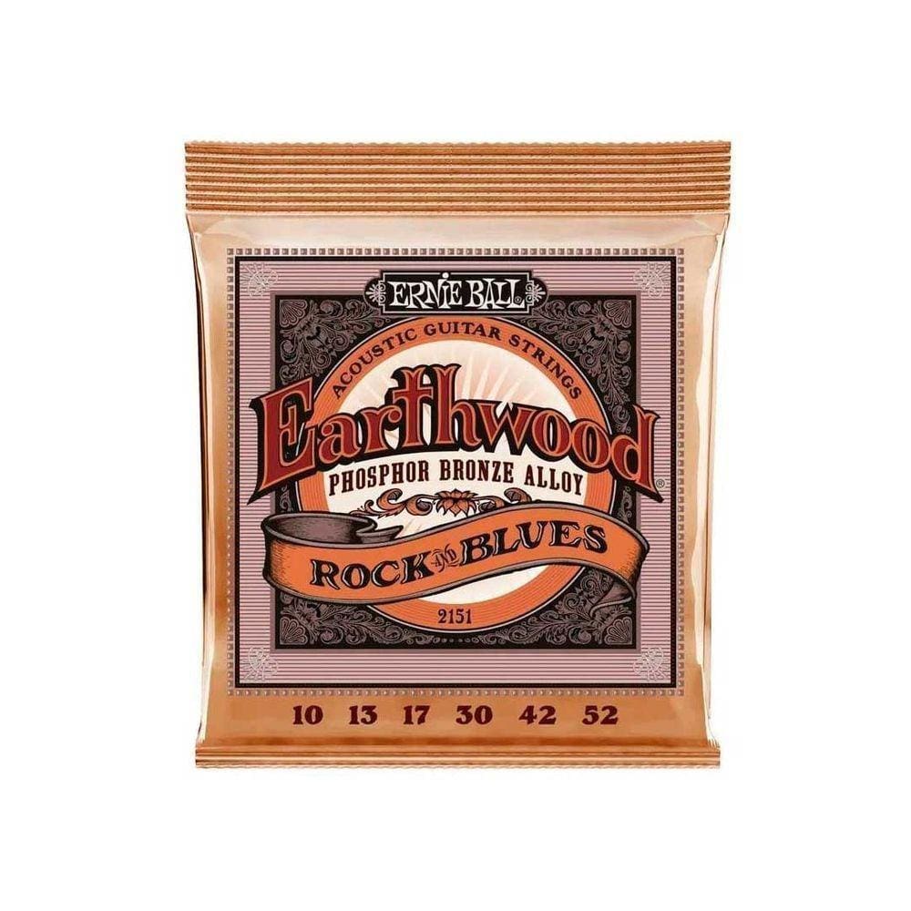 Encordoamento 010"-052" P-violão Aço Earthwood Rock And Blues Phosphor Bronze Ernie Ball P02151