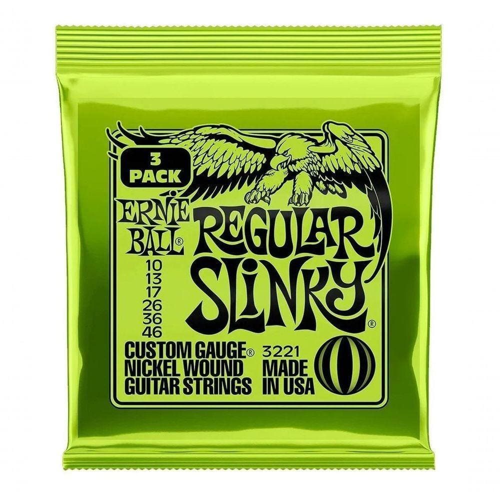 Encordoamento 010"-046" P-guitarra Regular Slink Niquel Ernie Ball Pct C-3 P03221 - Pç - 3