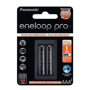 Pilha Recarregável Eneloop Pro Aaa2 Panasonic C-2 Unid - Pç - 2
