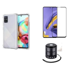 Kit Mini Som Bluetooth Samsung M51 + Capa Anti Impacto + Película Vidro 3D