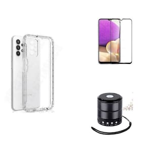 Kit Mini Som Bluetooth Samsung A32 5G + Capa Anti Impacto + Película Vidro 3D