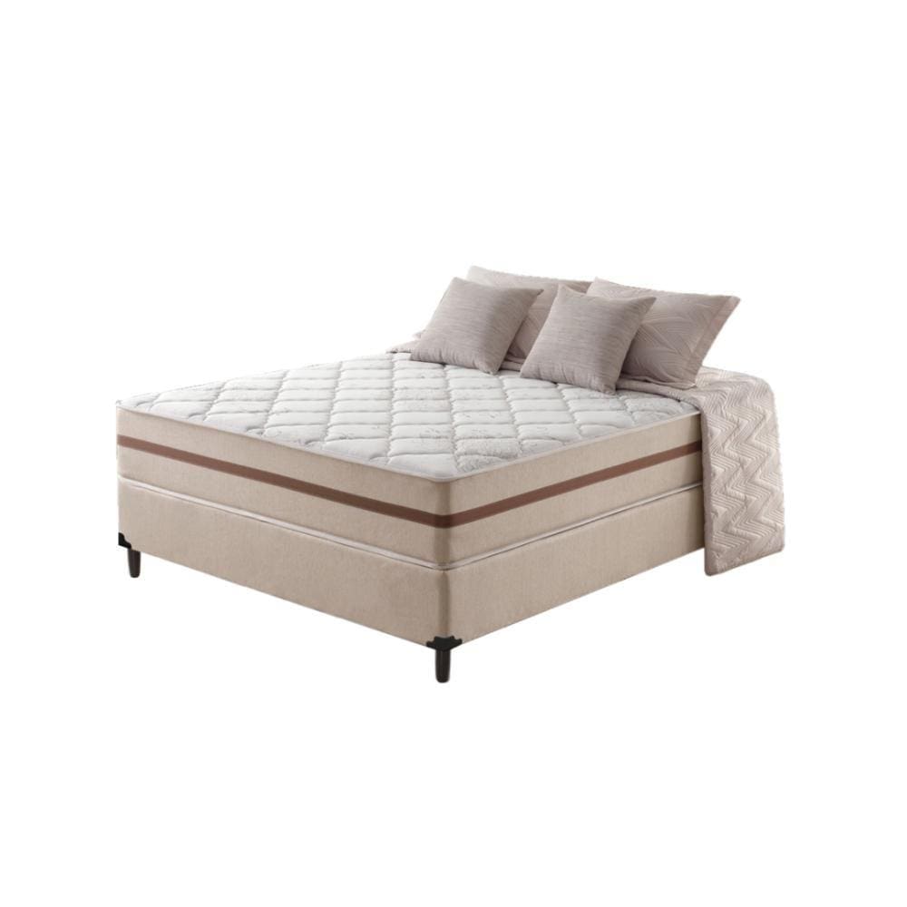 Cama Box + Colchão De Casal Classic Molas 138X188x61cm
