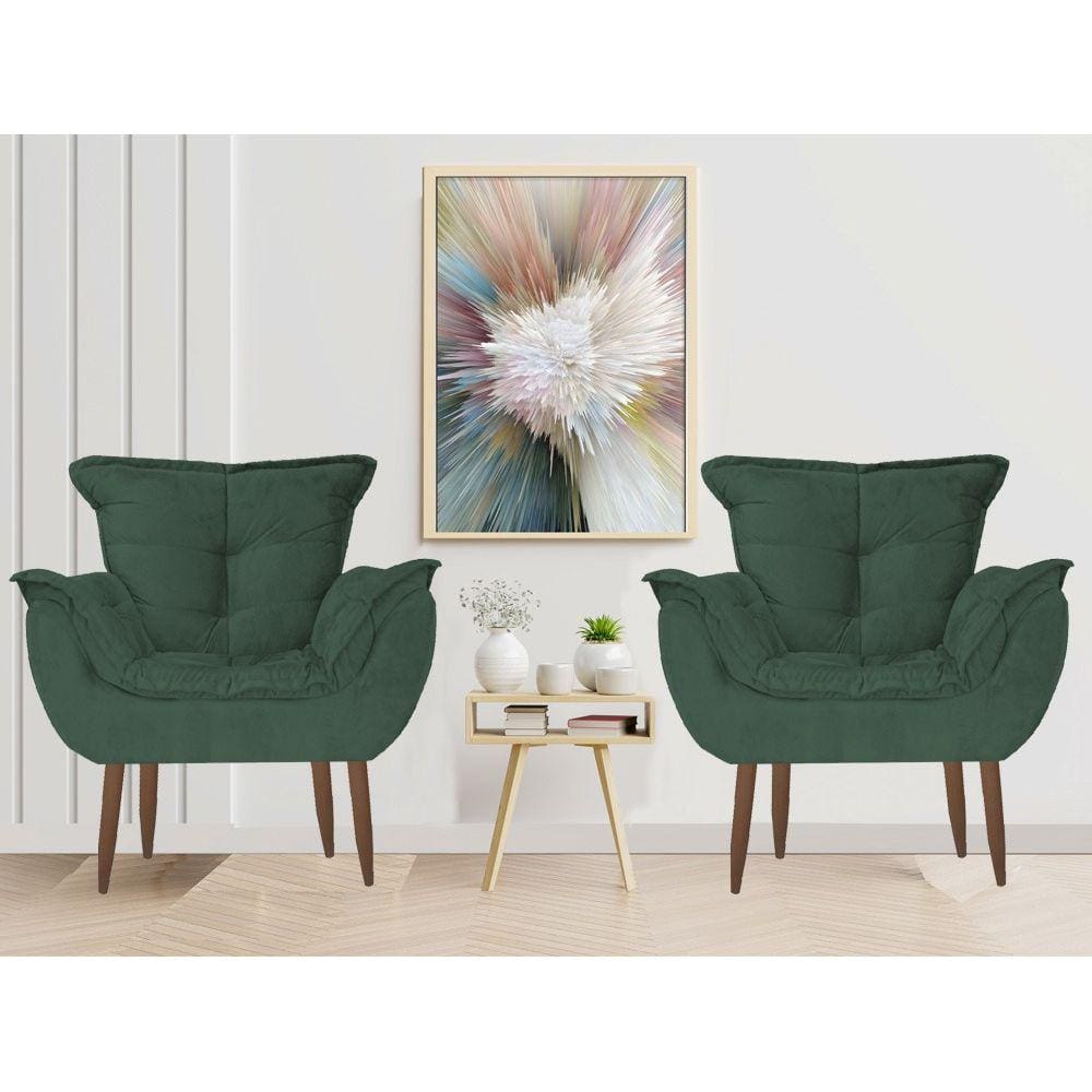 Cadeiras Decorativa Milena Quarto Sala Suede Verde