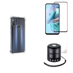 Kit Mini Som Bluetooth Moto G60 + Capa Anti Impacto + Película Vidro 3D