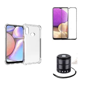 Kit Mini Som Bluetooth Samsung A30 + Capa Anti Impacto + Película Vidro 3D