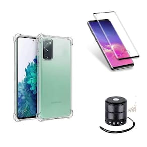Kit Mini Som Bluetooth Samsung S20 FE + Capa Anti Impacto + Película Vidro 3D