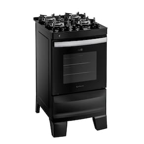 Fogão 4 Bocas Atlas Agile Up Glass com Mesa de Vidro e Acendimento Automatico Preto Bivolt