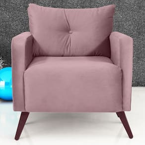 Poltrona Decorativa Veludo Bahamas Rosa