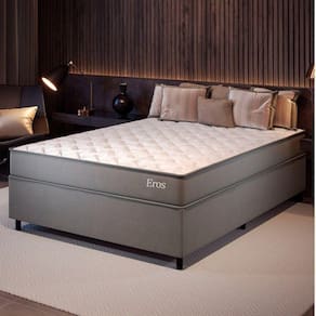 Conjunto Cama Box Casal Com Molas Ensacadas 158cmx198cmx59cm Cinza
