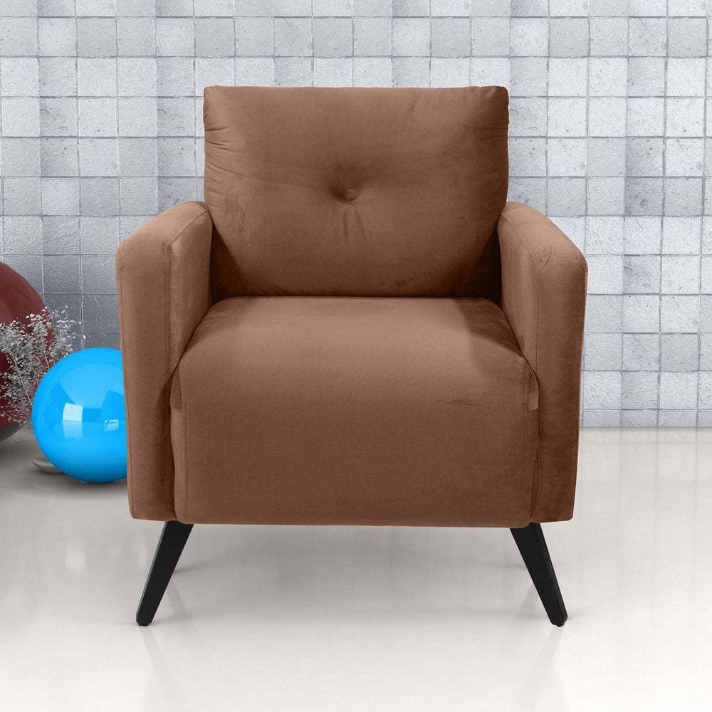 Poltrona Decorativa Veludo Bahamas Ferrugem