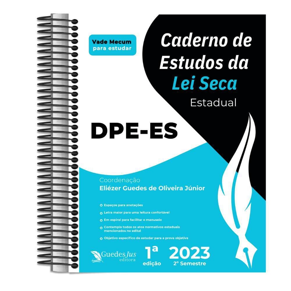 Caderno de Lei Seca DPE-ES - 2023 (Espiral)