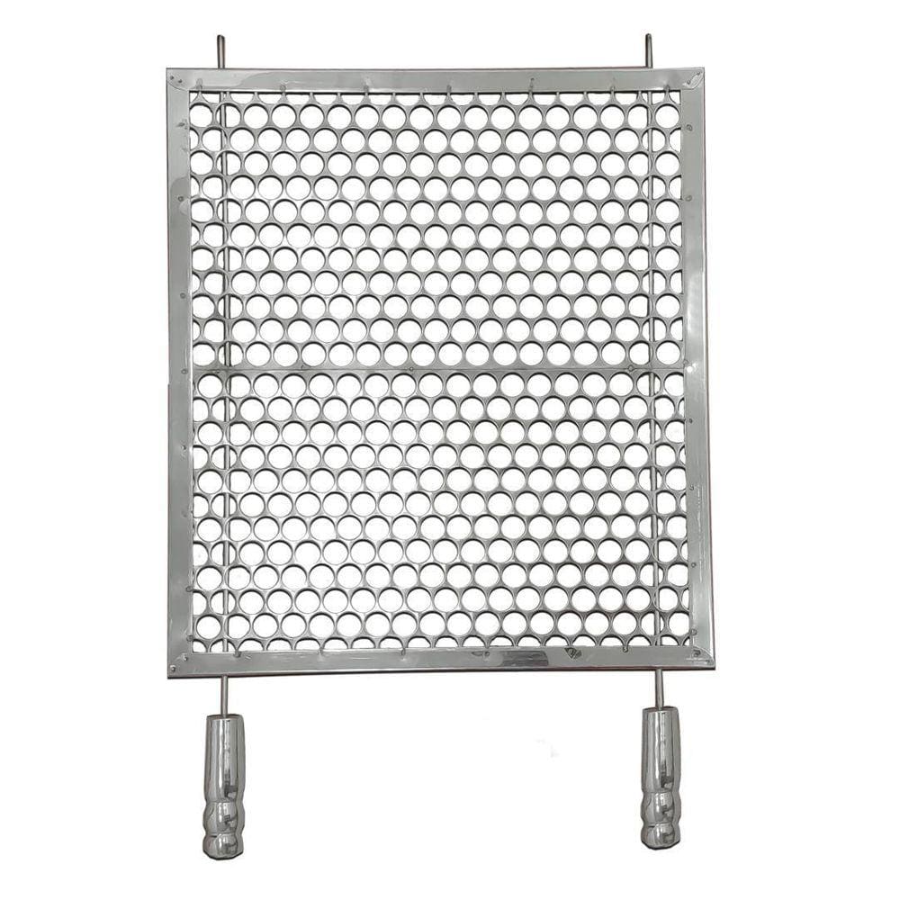 Grelha Moeda Reforçada Inox Churrasco Alvenaria 55X50