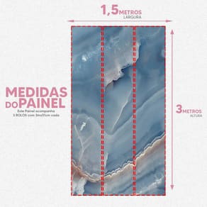 Papel De Parede Painel 3D Mármore Azul Escuro Viníl 1,5M