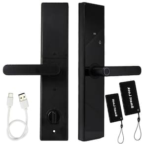 Fechadura De Porta Digital Eletrônica Smart Biometria Card Senha 36cm