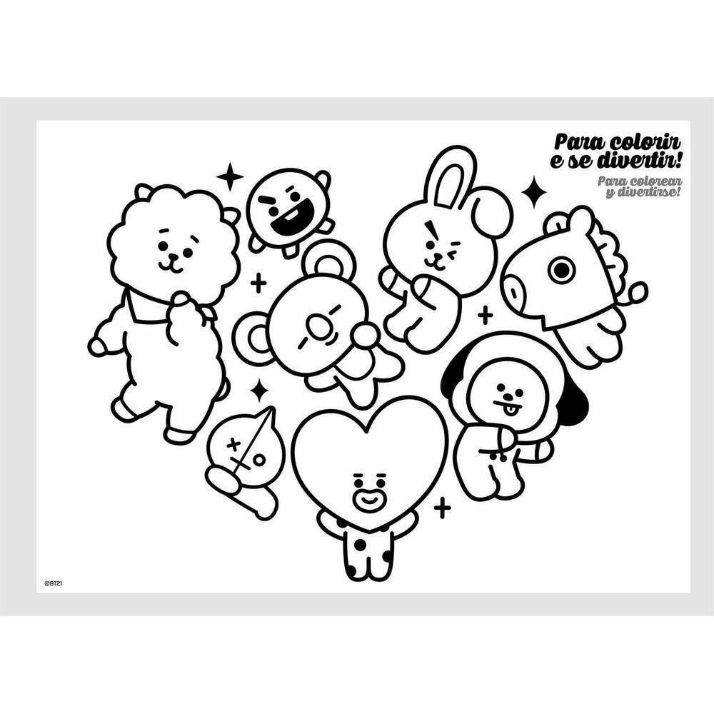 Desenhos do BT21 para Colorir e Imprimir - Colorir Tudo