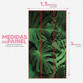 Papel De Parede Painel 3D Folhas Palmeiras Verde Viníl 1,5M
