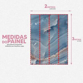 Papel De Parede Painel 3D Mármore Azul Escuro Viníl 2M