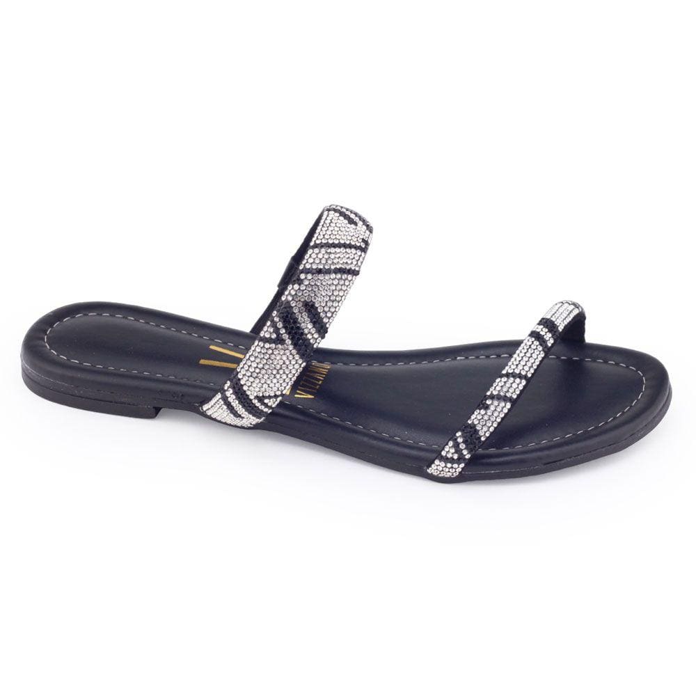 Chinelo fem Vizzano 6235.1189 Rasteirinha Tira Strass Brilho