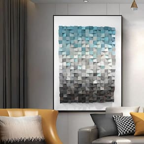 Quadro Azul 3d Effect -- Br Artes Médio 84x54