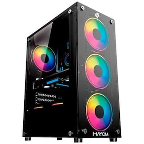 Gabinete Gamer Hayom Gb1749, Usb 3.0, Lateral Em Vidro Temperado, 4x Fans Rgb