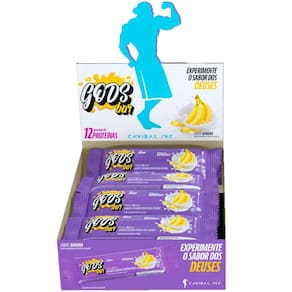 Barra de Proteina Gods Bar Caixa 12 Un Canibal Inc Banana