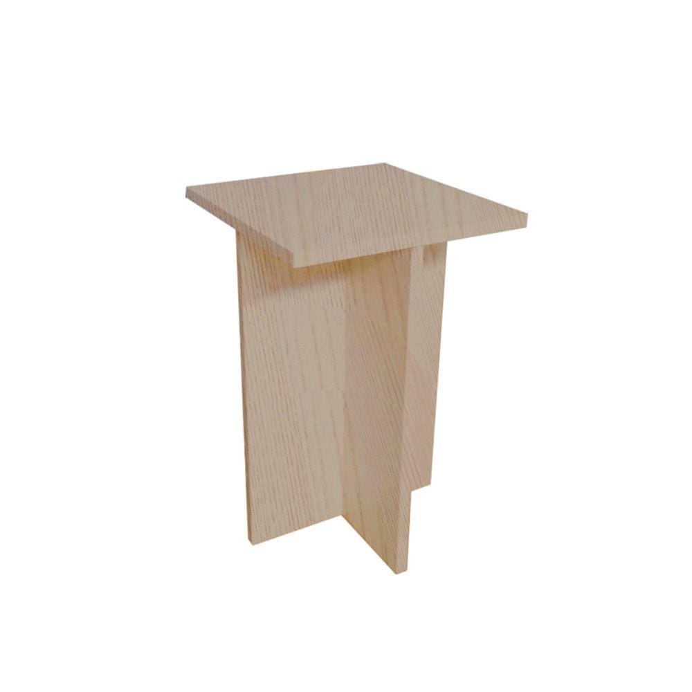 Banco Tampo Quadrado 55 cm Madeirado Em Mdf
