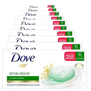 Kit Sabonete Em Barra Dove Erva-Doce E Camomila 90g 6 Sabonetes - Com 10 Unidades