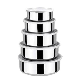 Conjunto Potes Inox Redondo 5 Peças