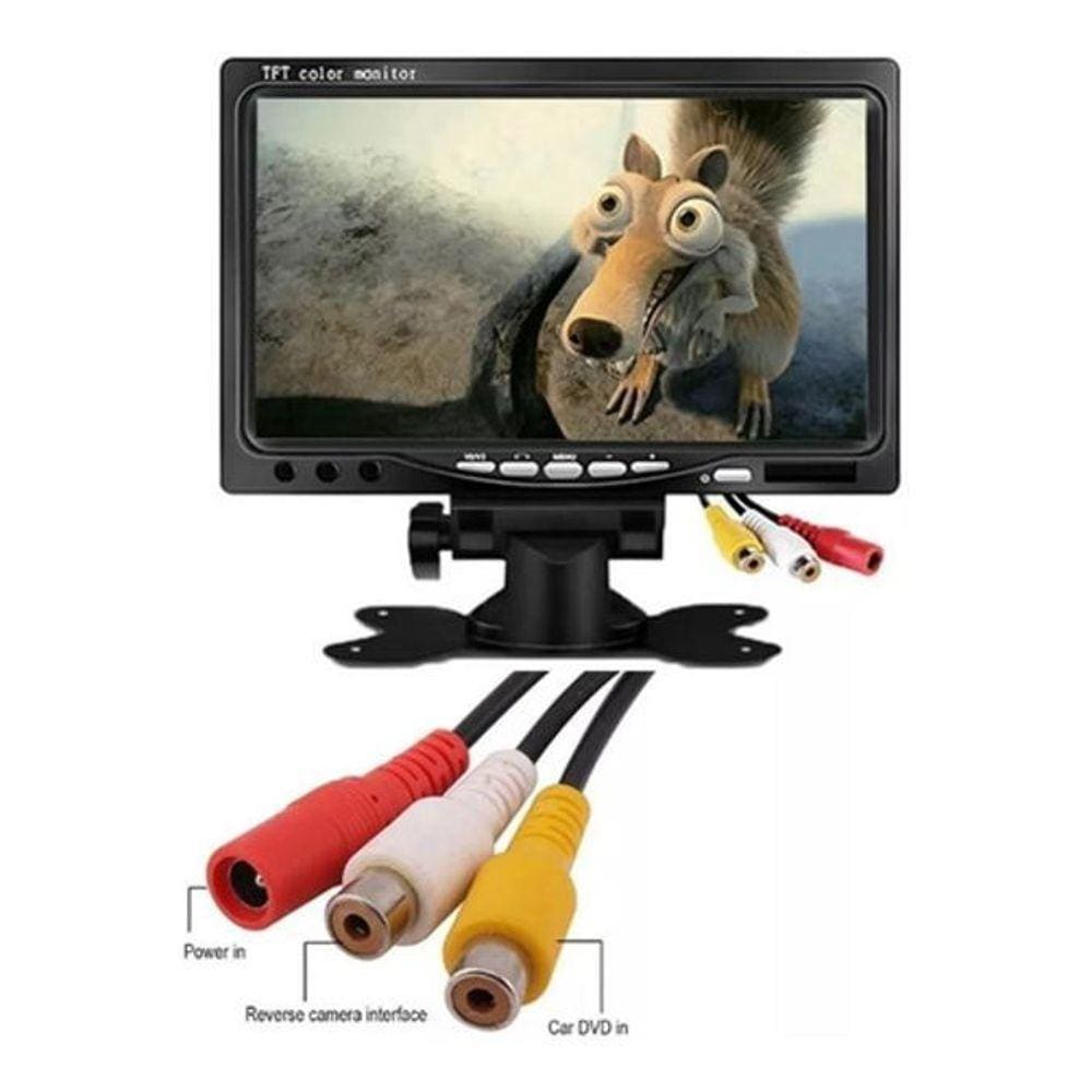 Monitor LCD 7 automotivo - Funções auxiliares NTSC/PAL