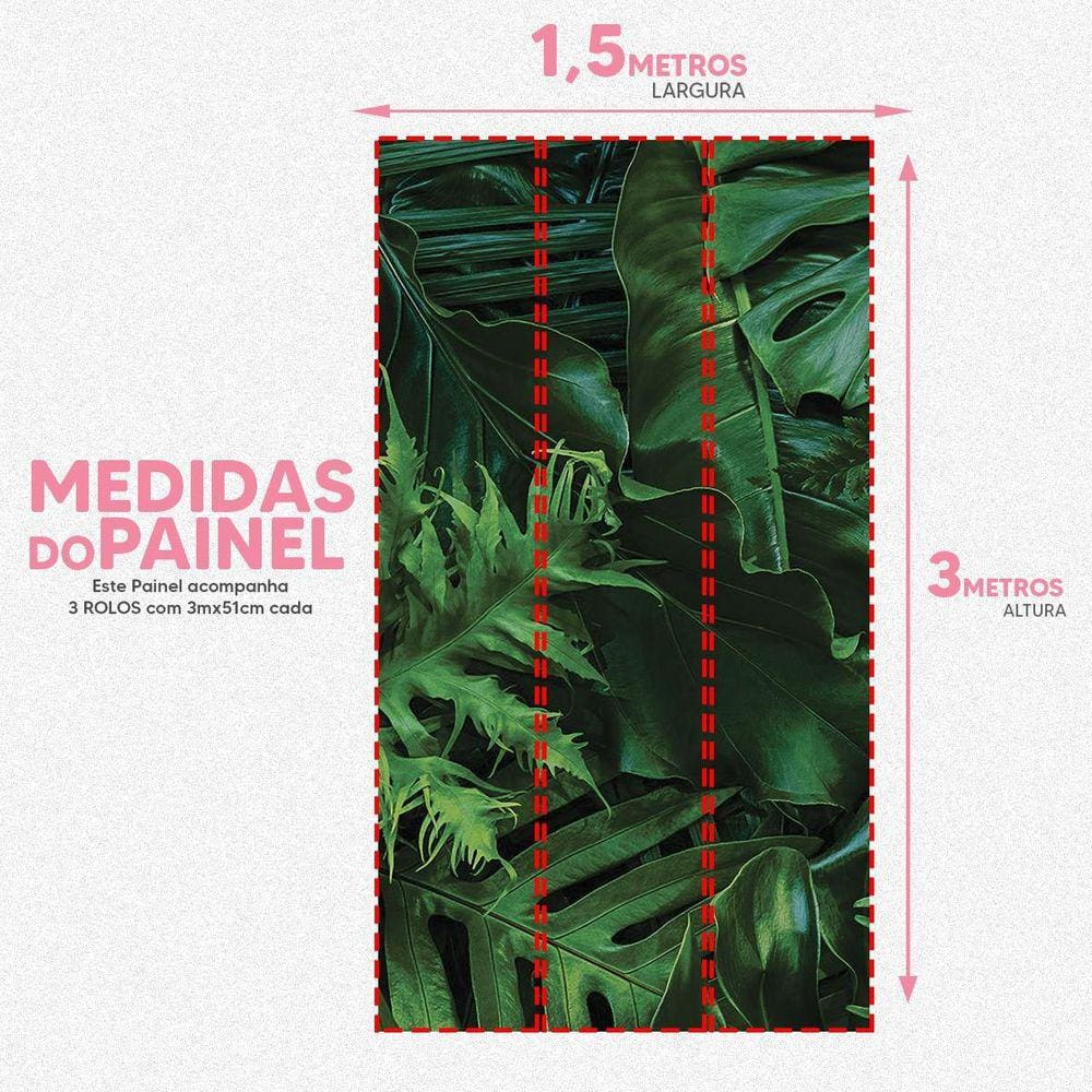 Papel De Parede Painel 3D Folhas Costela De Adão 1,5M