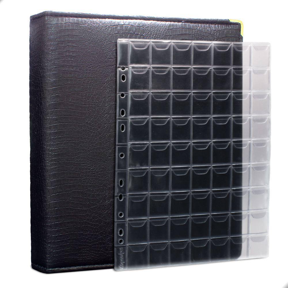 Álbum Fichário 20 Folhas 1260 Moedas 32x24 Cobra Fosco GF