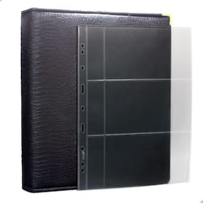 Álbum Fichário 20 Folhas Cédulas 3 Espaços Aba 32x24 Cobra Fosco GF