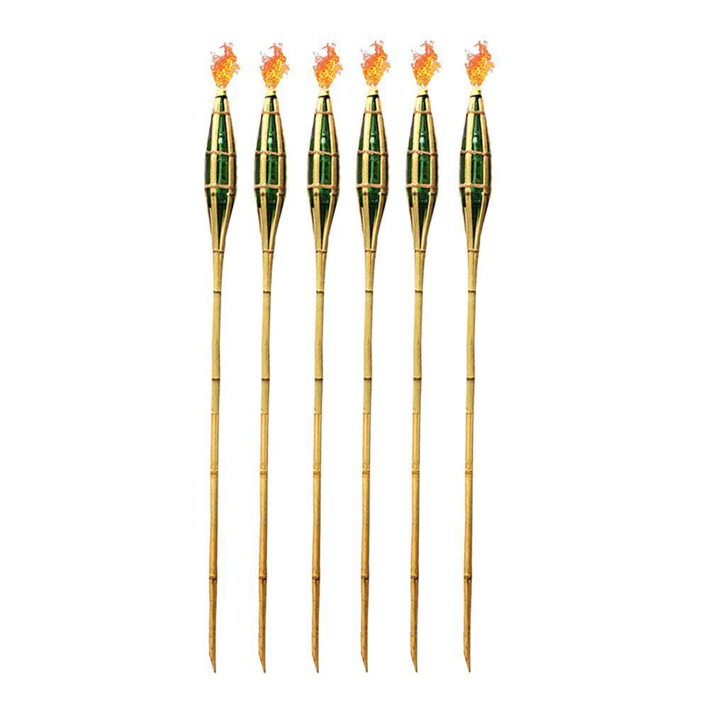 Kit 6 Tochas Iluminação De Bambu P/ Decoração Desmontável