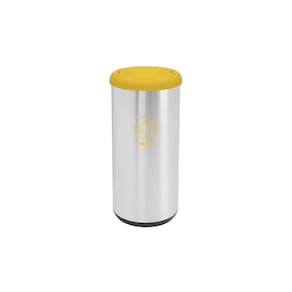 Lixeira Inox Piemonte Cápsula Selecta Plus Basculante Scotch Brite Amarela 40 L