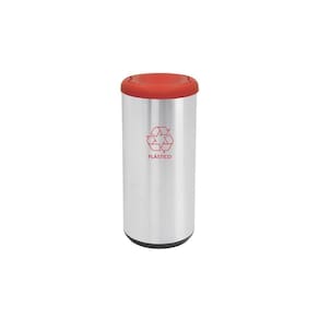 Lixeira Inox Piemonte Cápsula Selecta Plus Basculante Scotch Brite Vermelha 40 L