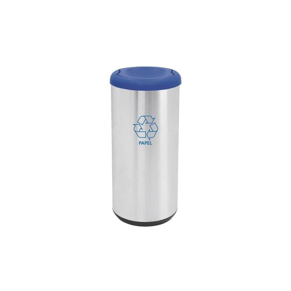 Lixeira Inox Tramontina Piemonte Cápsula Selecta Plus Basculante Scotch Brite Azul 40 L Tramontina