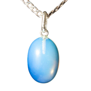 Colar Cabochão Oval Pedra da Lua 20mm Pino Prata 950