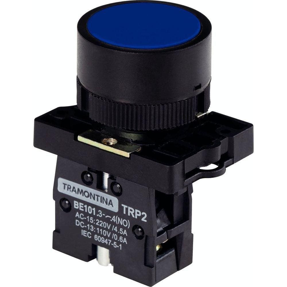 Botão De Impulso Tramontina Trp2-ea61 1na Azul Com Base De Plástico Tramontina