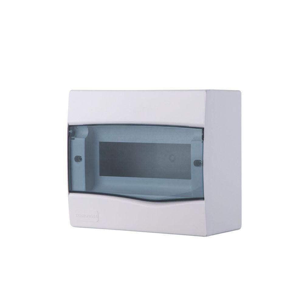 Quadro De Distribuição De Sobrepor 9 Din Ou 6 Nema Tramontina Com Porta Transparente Tramontina