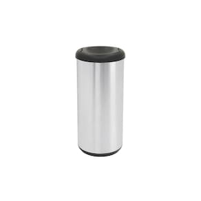 Lixeira Inox Piemonte Cápsula Selecta Plus Basculante Polido Basculante Preta 40l